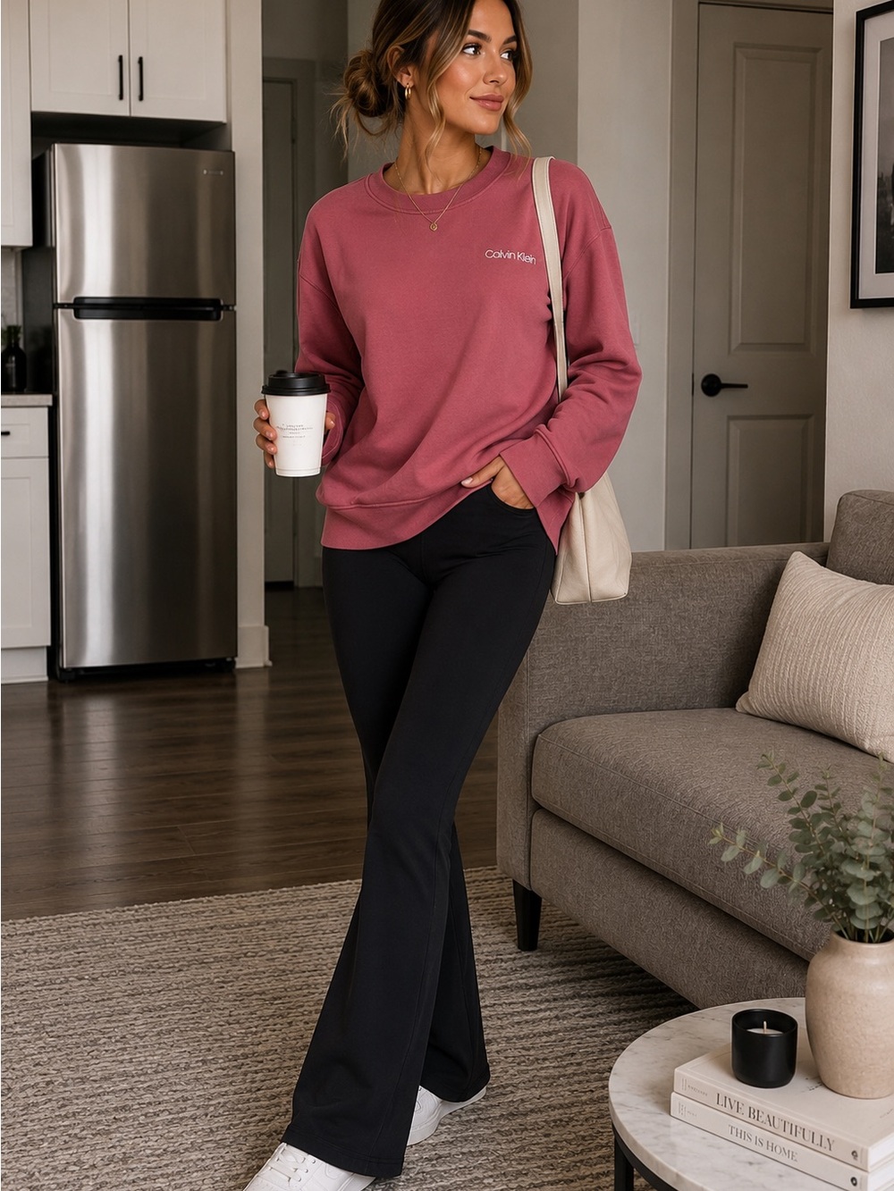 Calvin Klein Women’s Dusty Rose Crewneck Sweatshirt